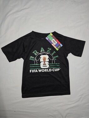 Kids Black FIFA World Cup Brazil Graphic Tee